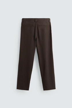 ZARA СТРУЯЩИЕСЯ БРЮКИ СО СКЛАДКАМИ, КОРИЧНЕВЫЙ