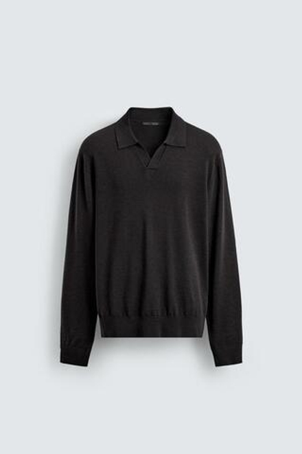 ZARA ШЕРСТЯНОЕ ПОЛО, ТЕМНО-КОРИЧНЕВЫЙ