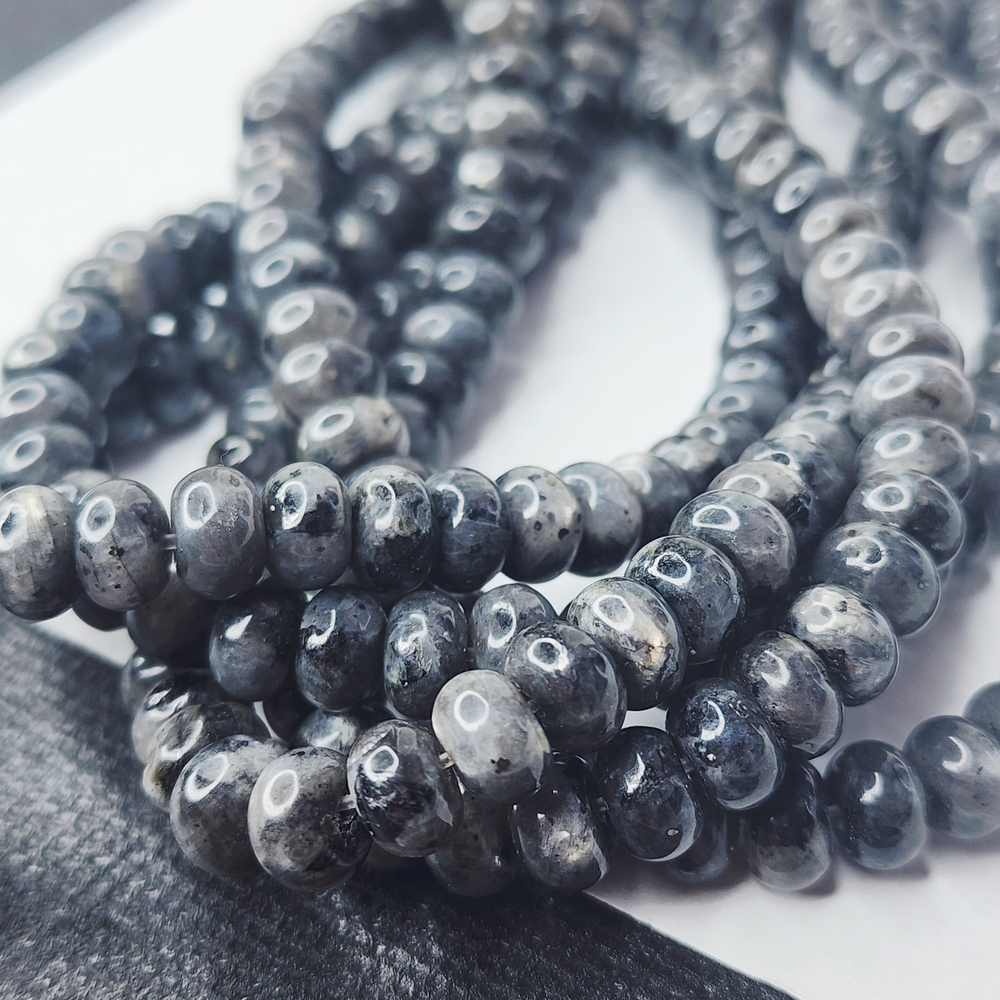 Ларвикит, гладкий рондель, отличная полировка, р-р 8×5мм