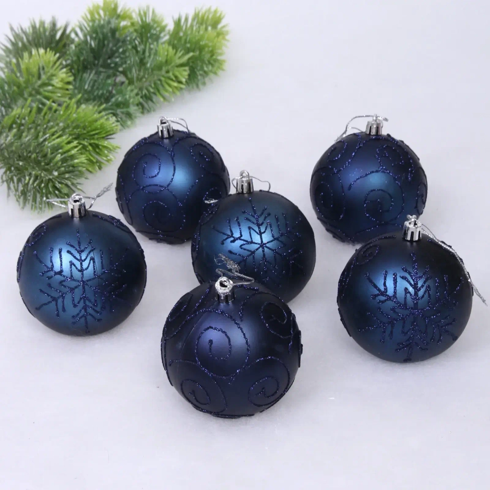 Набор шаров 8 см «Magic wish» (набор 6 шт), Сапфир