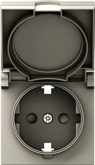 Накладка для розетки Schuko с заземлением,  с крышкой,  16A 250 В~,  матовый кашемир,  серия A07