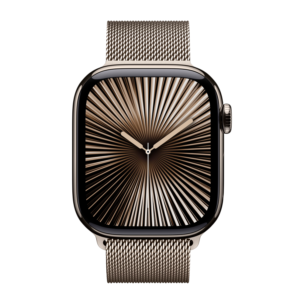 Умные часы Apple Watch Series 10 GPS + Cellular, 42mm, Natural Titanium Case with Milanese Loop, Natural