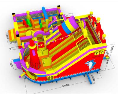 Коммерческий надувной батут «Затерянный остров», 10*9*6 м