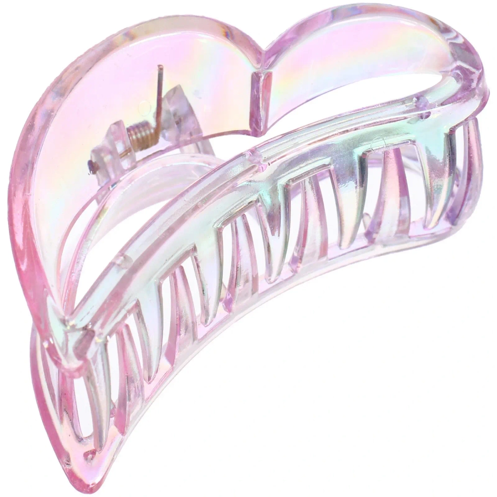 Заколка-краб для волос «Мон Пион», сердце, микс 6 цветов, 9см (Блистер)