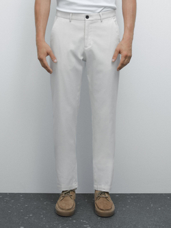 Massimo Dutti Брюки текстурированные Slim Fit, песочный