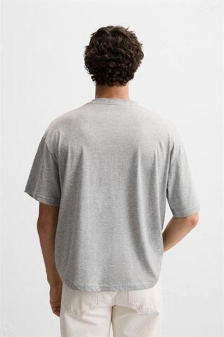 ZARA ФУТБОЛКА С НАДПИСЬЮ, СЕРЫЙ
