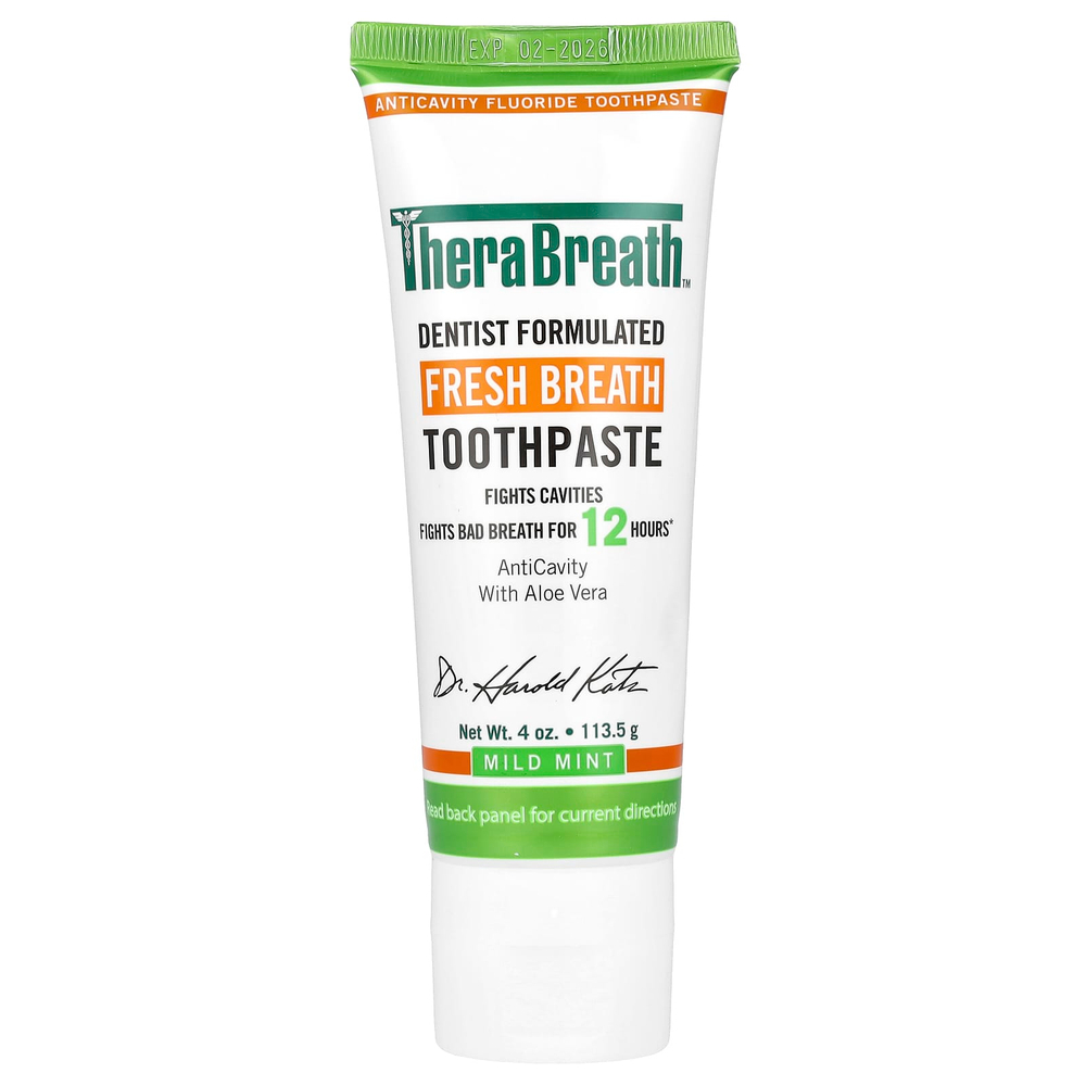 TheraBreath, Освежающая дыхание зубная паста, с мягким мятным вкусом, 4 унции (113,5 г)