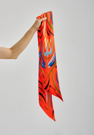 Шелковый твилли "Qarlygash&Qyzgaldaq" Red 11×137