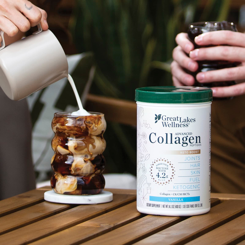 Great Lakes Wellness, улучшенные пептиды коллагена, с ванильным вкусом, 400 г (14,1 унции)