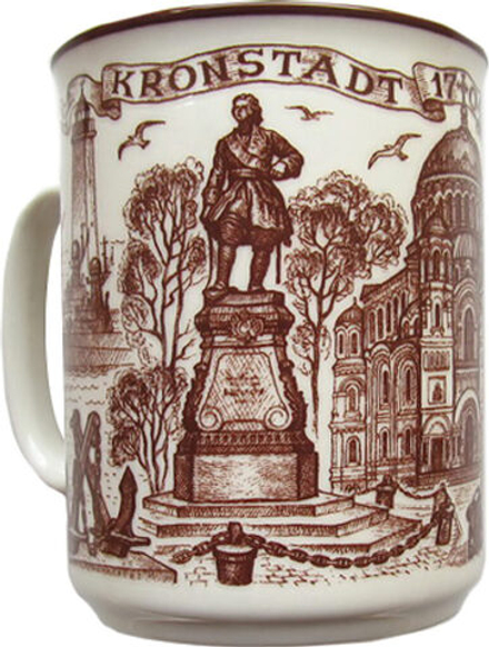 Кружка сувенирная 300мл,  Кронштадт, коричн.