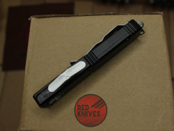 Нож Microtech UTX-85 A+++ Tanto T/E - черная рукоять, апокалиптик клинок танто