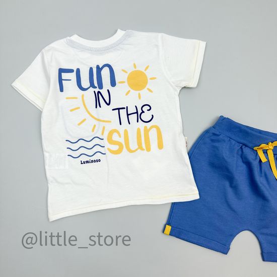 Комплект хлопковый "Fun" белый/синий