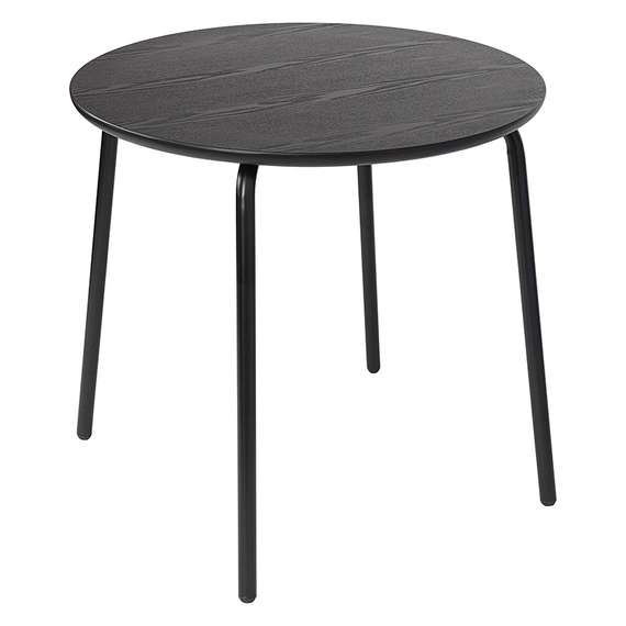 Стол обеденный Round, D90 см, черный шпон ясеня