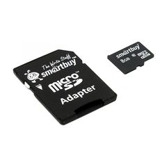 Карта памяти Micro-SD 8 GB Smart Buy Class 10 с адаптером