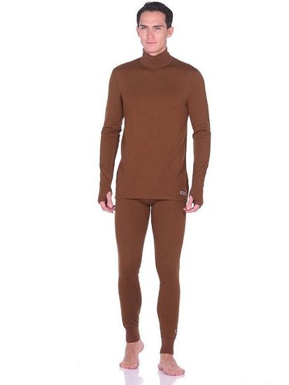 Фуфайка мужская коричневая с высоким воротом GUAHOOO UTDOOR HEAVY 22-0600N