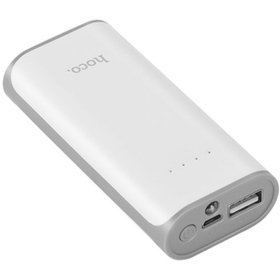 Внешний Аккумулятор (Power Bank) Hoco B21 5200 mAh (5,0V - 2A, с фонариком) Белый