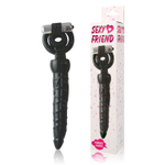 Насадка на член для двойного проникновения Sexy Friend - 18 см. (Цвет: черный)