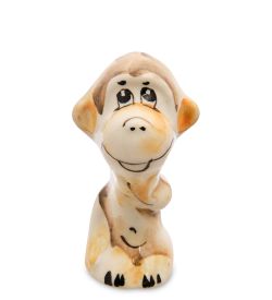 ГЛ- 855 Фигурка «Обезьянка Веня» цв. (Гжельский фарфор))