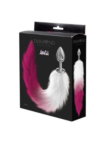 Анальная Пробка с Хвостом Diamond Starlit Pink - Анальная Пробка с Хвостом