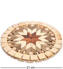 Народные промыслы ДР-502/3 Подставка под горячее, круглая «Мозайка» 20х20