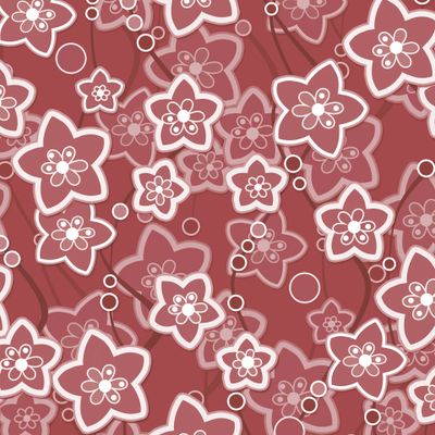 Коричневый белый цветочный узор ретро