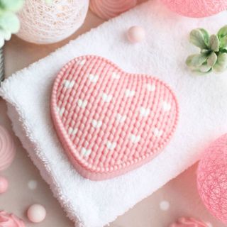 Сердце вязаное пластиковая форма для мыла