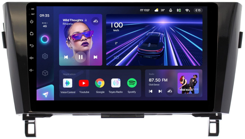 Магнитола для Nissan X-Trail T32, Qashqai J11 2014-2022 (рамка маленькая) - Teyes CC3 на Android 10, QLED, ТОП процессор, 4Гб+32Гб, CarPlay, 4G SIM-слот