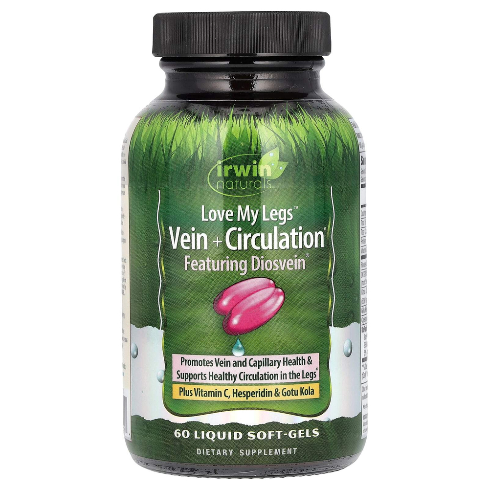 Irwin Naturals, Love My Legs, добавка для вен и кровообращения, 60 капсул с жидкостью