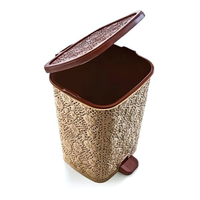 Мусорное ведро с педалью 6 лт АЖУРНОЕ бежевый