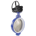 Water Butterfly Valve Elephant WCB-316L-PTFE, body material - carbon steel WCB, disk material - stainless steel AISI 316L, seal - PTFE, gear operated