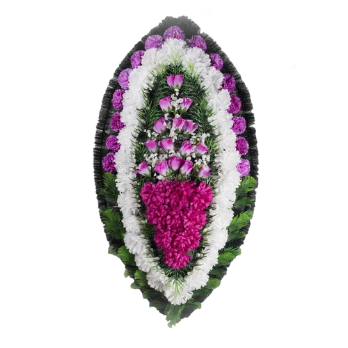 Ритуальный венок из искусственных цветов «Классика №47» (110 см)