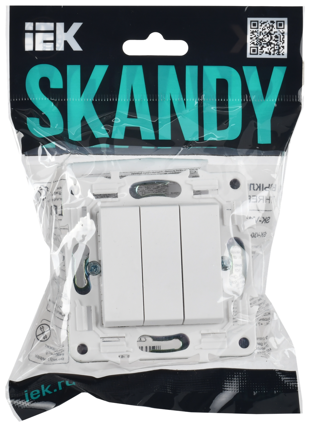 SKANDY Выключатель 3-клавишный 10А SK-V11W арктический белый IEK
