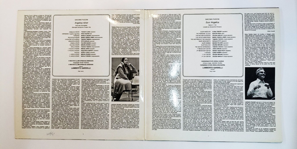 Винтажная виниловая пластинка LP Puccini Пуччини, Ilona Tokody, Lamberto Gardelli Suor Angelica Сестра Анджелика (Венгрия 1983)
