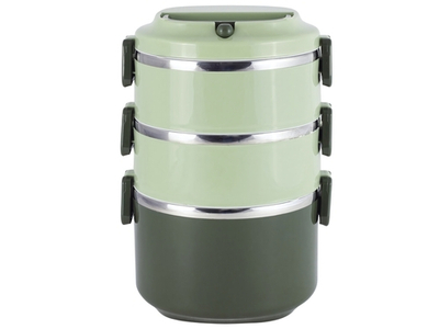 Ланч бокс 2400мл 3 отделения, цвет микс