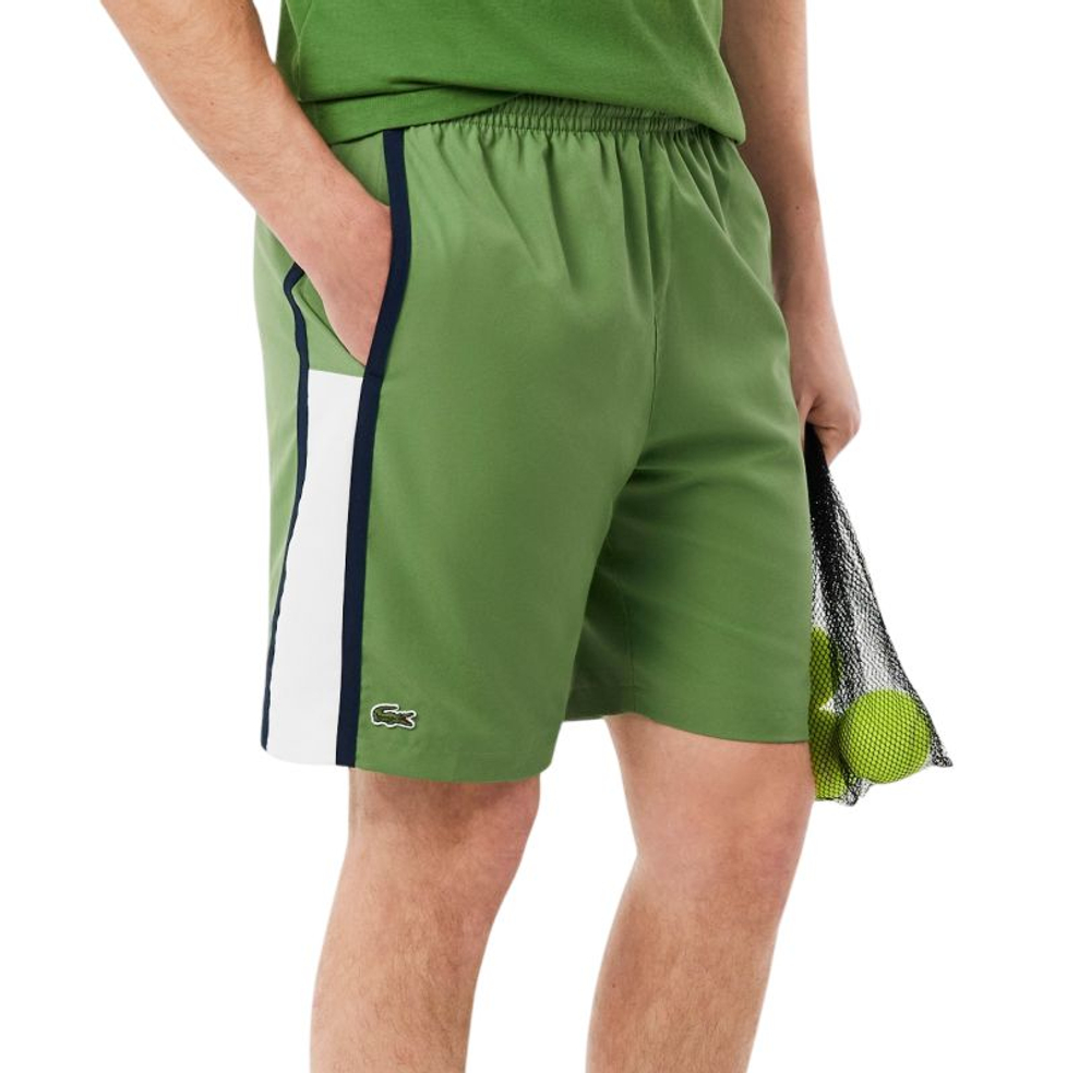 Мужские теннисные шорты Lacoste Sport Colourblock Panels Lightweight - green/white/navy