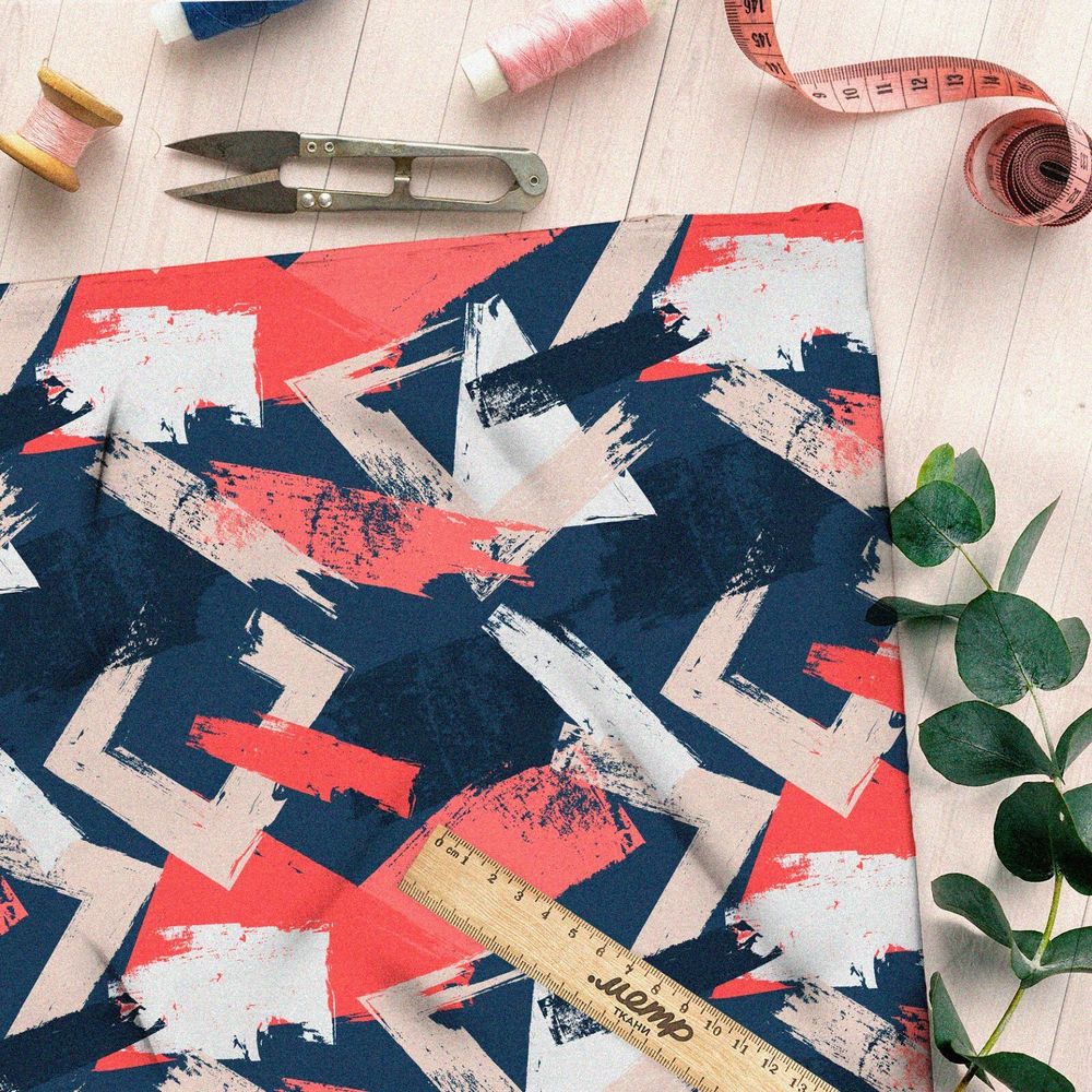 Ткань шелк Армани произвольная геометрия