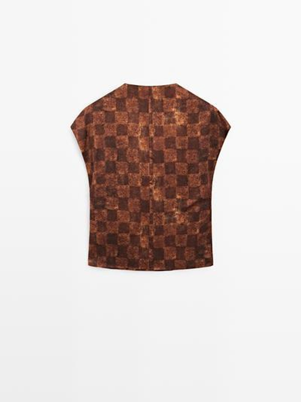 Massimo Dutti Атласный топ внахлест, металлик