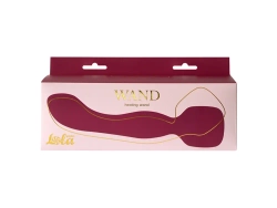 Красный двусторонний вибромассажер Heating Wand с нагревом - 22 см.