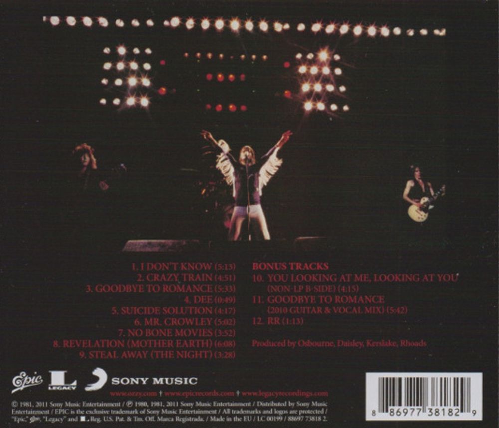 OZZY OSBOURNE. Blizzard Of Ozz (CD) Оззи Осборн