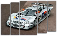 Модульная картина "Серебрянный мерседес"