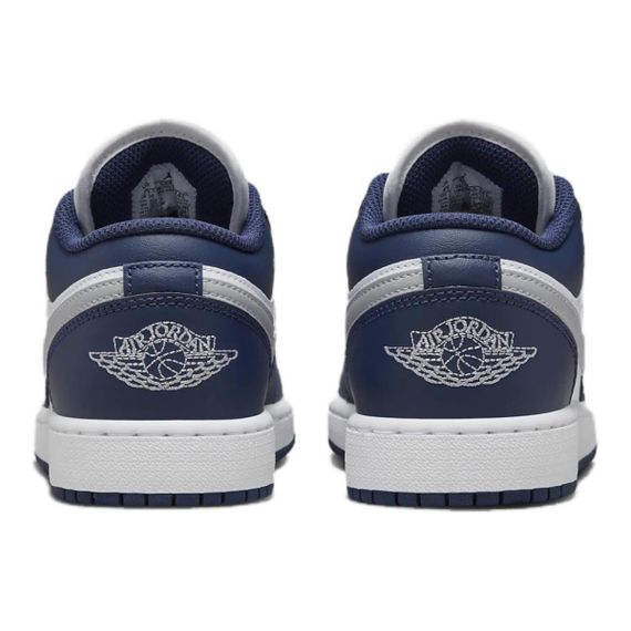 Jordan Air Jordan 1 Детские баскетбольные площадки Низкие Белые/Полноморской синай/Большой серый Университет