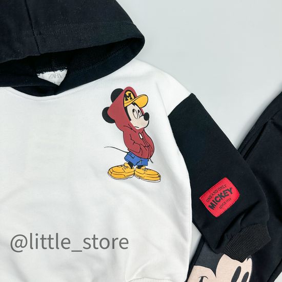 Комплект из футера "Mickey Mouse" белый/черный