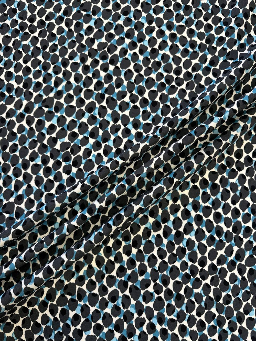 Вискоза с эластаном Escada с серо-голубым абстрактным принтом