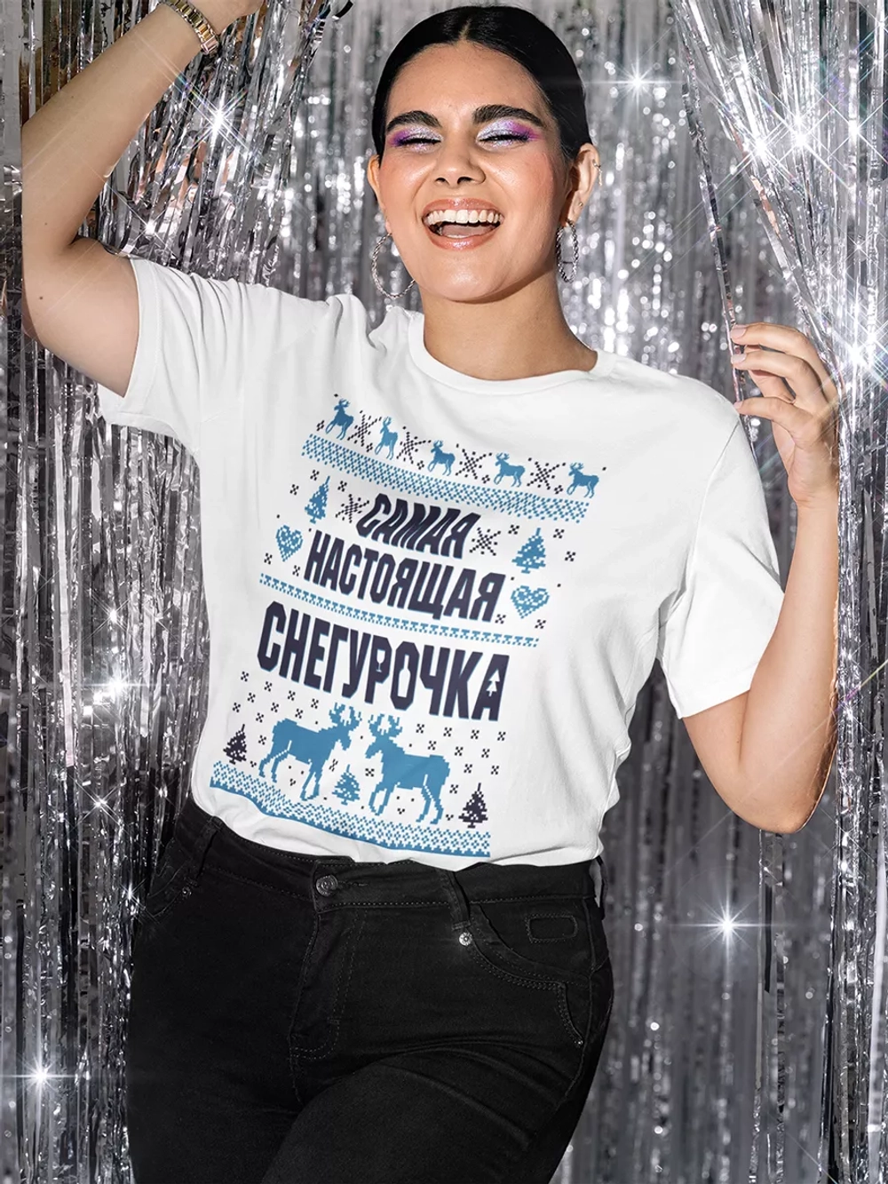 Футболка снегурочка на Новый год