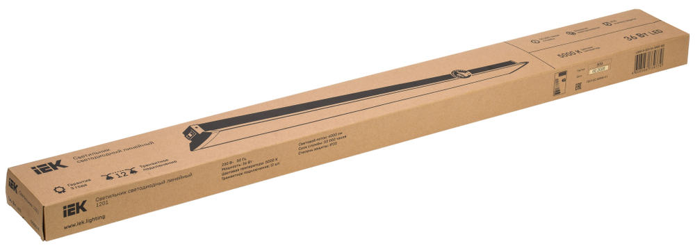 PRO Светильник светодиодный линейный 1201 36Вт 5000К 1200х107х52мм IEK