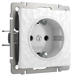 Розетка с заземлением Hammer (белый) W1271001