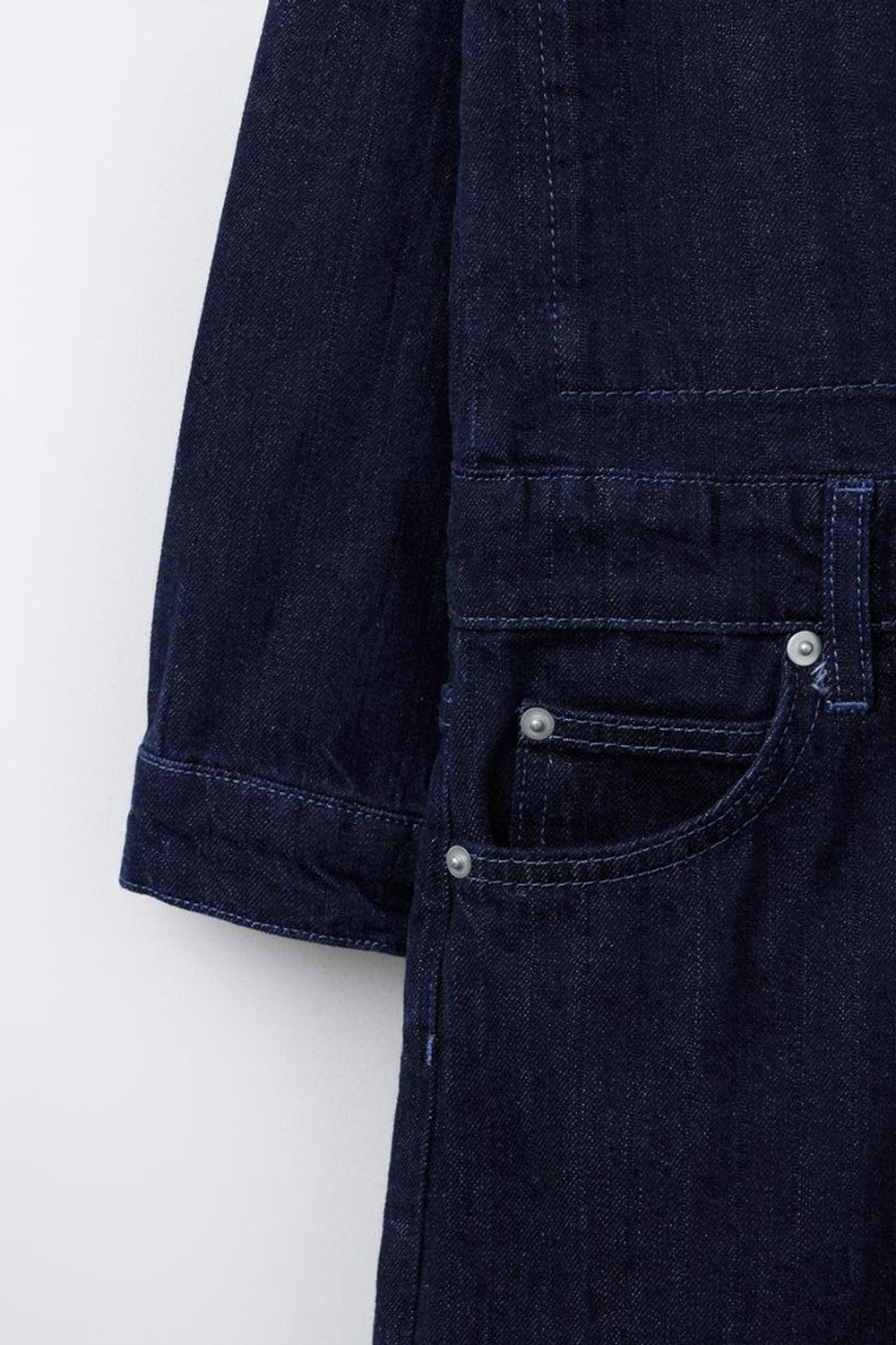 ZARA ДЖИНСОВЫЙ КОМБИНЕЗОН, СИНИЙ