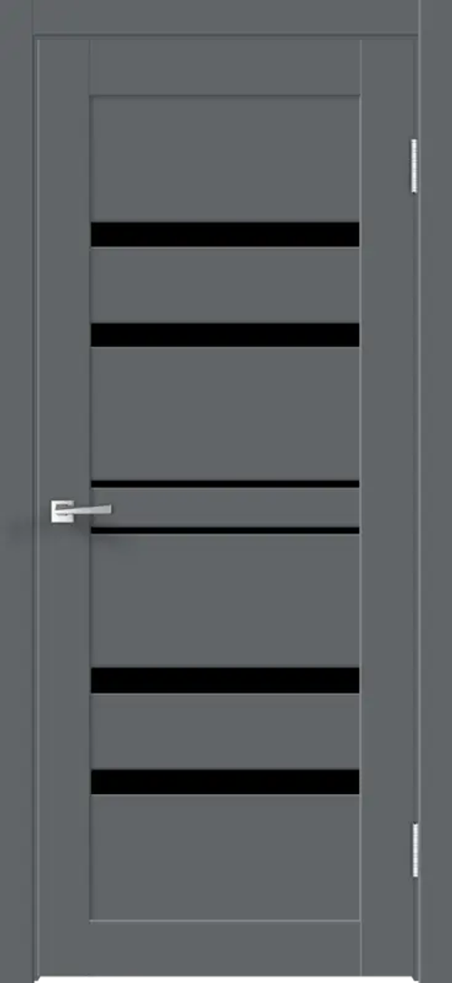 Межкомнатная дверь LINEA 6 Вулкан (Чёрное стекло)