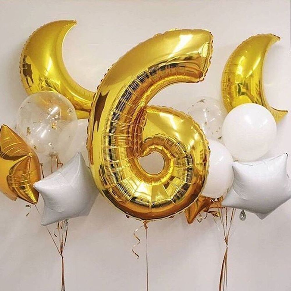 Шар (35"/89 см) Фигура, Полумесяц, Золото 1 шт.