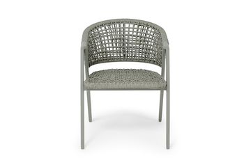 "Амстердам" стул плетеный из роупа, каркас алюминий, роуп серый круглый